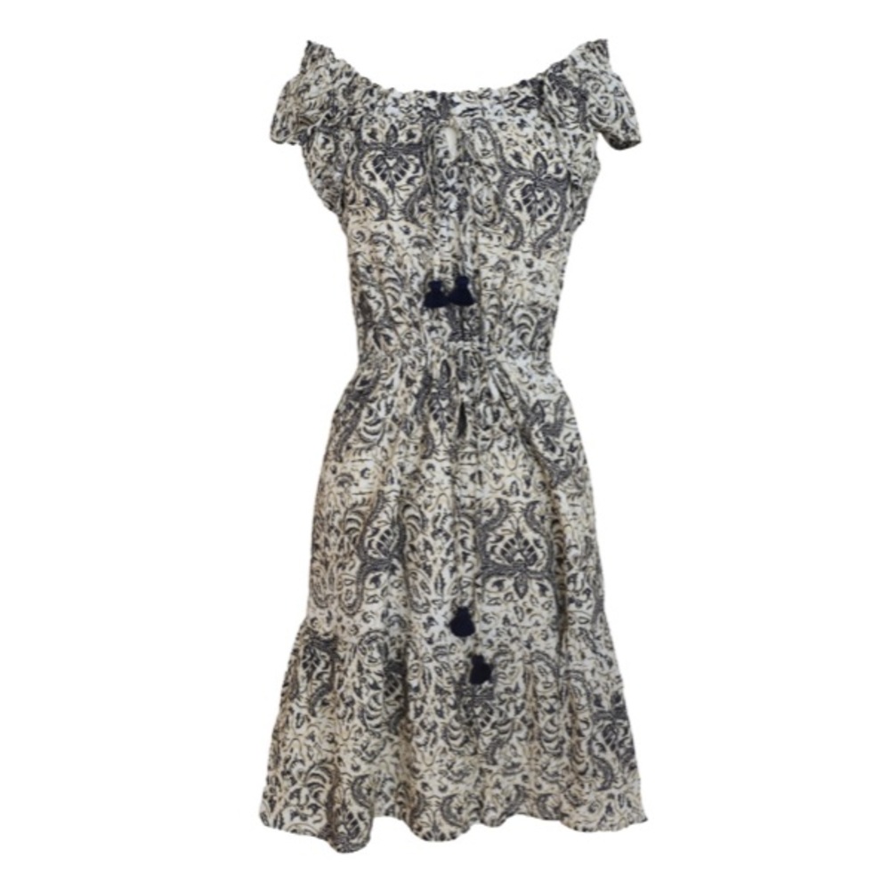 NWT Figue Gianna Mini Dress in Navy and Cream XXL